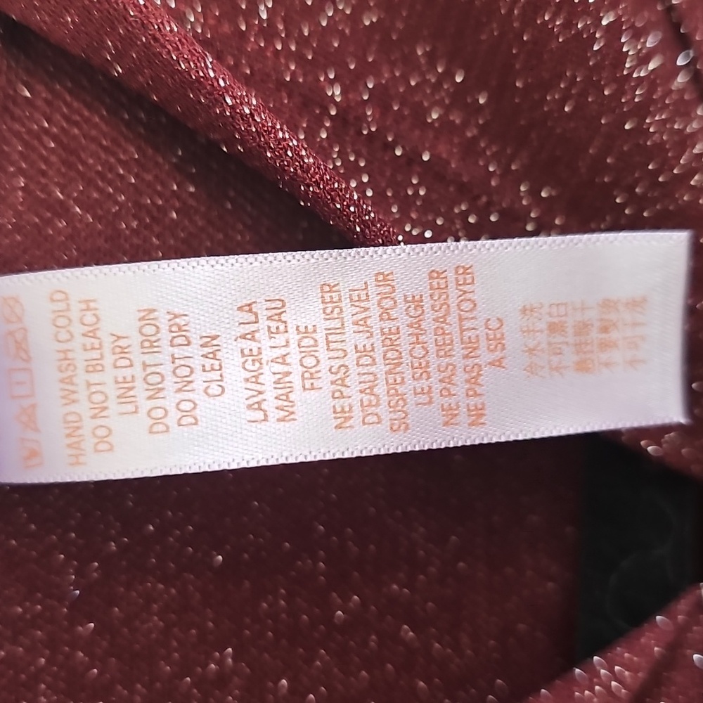 NWT Rihanna Savage X Fenty Glittery Burgundy Jumpsuit/PJs Womens Size Small - Picture 8 of 9